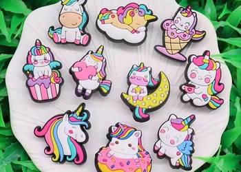 Przypinki do butów typu crocs charms piny ozdoby jednorożec 10 szt