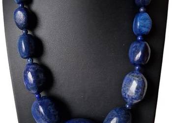LAPIS LAZULI NATURALNY LAZURYT NASZYJNIK ETNO ART