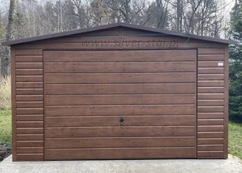 garaż blaszany 6x4 4x6 orzech złoty dąb garaże Silver-Stal
