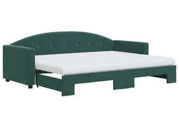Sofa rozsuwana z materacami ciemnozielona aksamit 80x200 cm WM-3197320