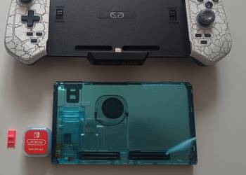 Nintendo Switch v1 Blue Transparent CFW Atmosphere