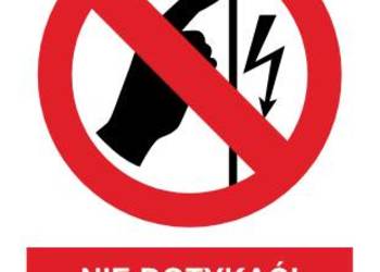 Naklejka BHP NIE DOTYKAĆ! urządzenie pod napięciem GC063