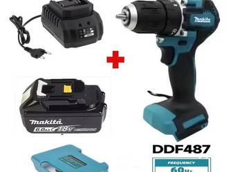 Zestaw Makita Wiertarko Wkrętarka DDF487 walizka bateria 6Ah ładowarka adap