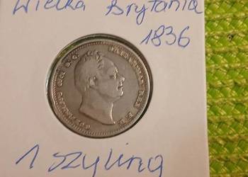 moneta srebrna Wielkiej brytanii 1 szyling z 1836r