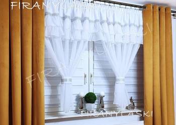 Firana biała 400x150 firany firanki gotowe woal cyrkonie