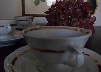 $ Chodzież $ Komplet Porcelanowy Do Kawy $ PRL $ Vintage $