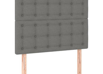Zagłówek do łóżka z LED ciemnoszary 90x5x118/128 cm tkanina WM-3122841