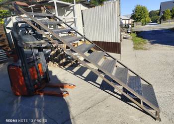 Schody metalowe szerokie 86cm wejście na 206cm 10 stopni