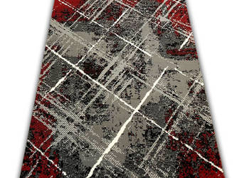 NOWOCZESNY DYWAN 120X170 CARLO 4298 GREY RED GĘSTE RUNO DO WNĘTRZ