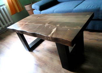 Stolik kawowy skandynawski ława drewniany L01 stół ława loft