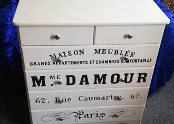 Komoda sosnowa biała po renowacji styl vintage