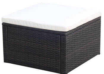 Puf 53 x 53 x 30 cm polirattanowy brązowy WM-42670
