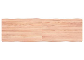 Blat jasnobrązowy 140x40x(2-6) cm drewno z naturalną krawędzią WM-363963