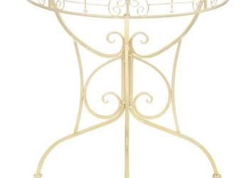 vidaXL Półokrągły stolik vintage, metalowy, 72 x 36 x 74 cm（SKU:245930）