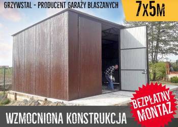 Wysoki GARAŻ BLASZANY  - Wiata , Hala , Magazyn Blaszany - GRZYWSTAL
