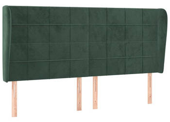 Zagłówek uszak ciemnozielony 163x23x118/128 cm aksamit WM-3118013