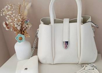 Torebka do ręki ecru z portfelem prezent na święta viralowy model