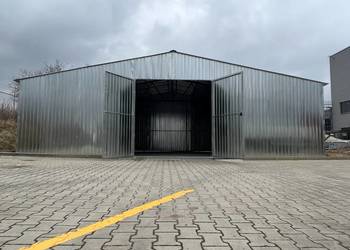 Garaż blaszany ocynkowy, 7x5, brama dwuskrzydłowa