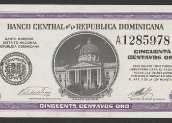 DOMINIKANA 50 CENTAVOS 1961 - STAN BANKOWY UNC