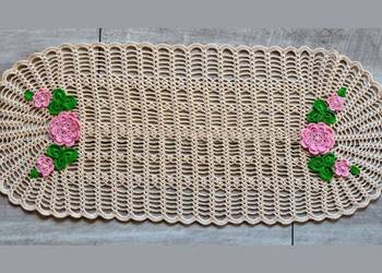 Serwetka szydełkowa 63x26cm kolor ecru (S135)