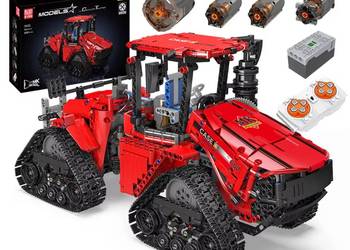 Klocki ciągnik sterowany CASE 1698-klocków 3-silniki pilot 45cm PNEUMATYKA