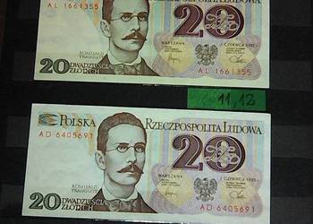 Sprzedam 11 szt. banknotów POLSKICH  z lat 1982-1988 r.