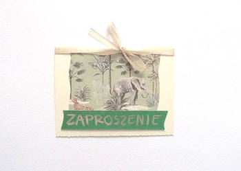boho zaproszenie na imprezę, słoń zaproszenie ze słoniem