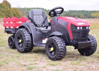 Autko TRAKTOR Z PRZYCZEPĄ NA AKUMULATOR dla dzieci pojazd zabawka