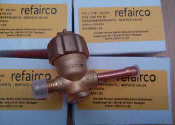 Zawór odcinający, REFAIRCO 1/4" x 7/16" - 20UNF CO2 / DN5 / PN130