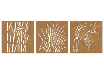 vidaXL Ogrodowa dekoracja ścienna, 3 cz., 55x55 cm(SKU:824509)