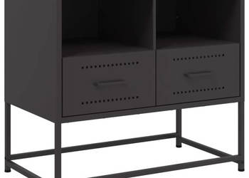 Szafka pod telewizor czarna 68x39x605 cm stalowa WM-846548