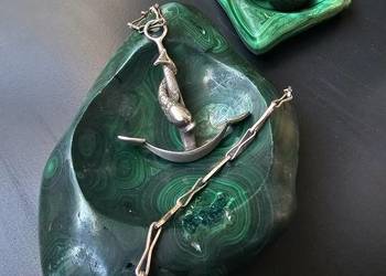 Srebrny naszyjnik kotwica ryba