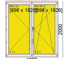 Balkon PCV 1875x2000, biały NOWE
