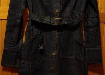 Sukienka jeansowa kieszenie vintage made in England TRUKKA M L 38 40