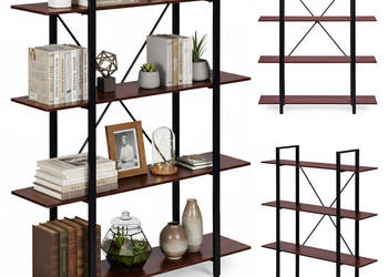 Regał loftowy industrialny do salonu biura 4 półki metalowa rama ModernHome