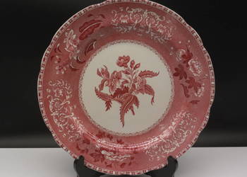 Angielski talerz obiadowy Spode Pink Camilla 26 cm Vintage Anglia