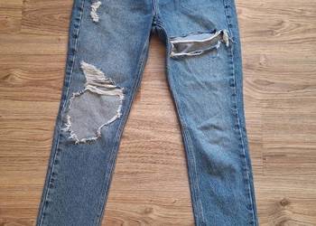Jeansy proste boyfriend z dziurami I przetarciami bawełna 36 By Very