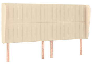 Zagłówek uszak kremowy 163x23x118/128 cm tkanina WM-3118205