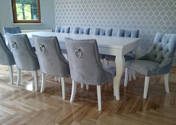 Pikowane tapicerowane krzesło z kołatką glamour producent