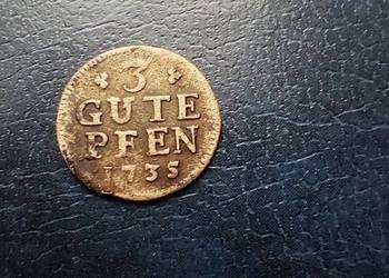 Stare monety 3 fenig 1735 Niemcy srebro