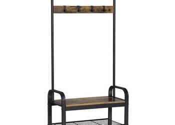 Wieszak stojak na ubrania regał na buty drewniany LOFT