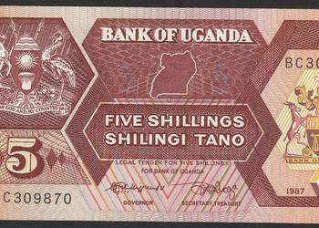 Uganda 5 shilling 1987 - stan bankowy UNC