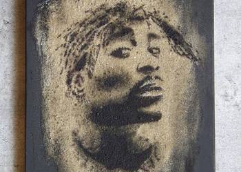 Tupac Obraz na piasku ręcznie malowany... 2pac Oryginalny prezent