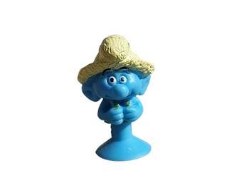 Stara zabawka oryginalna figurka Smerf Farmer / Rolnik z serii Stikeez Lidl