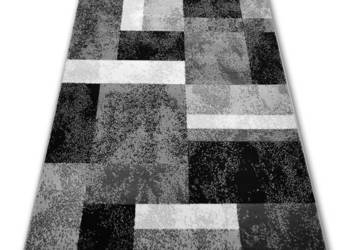 DYWAN 140X200 NEW IDEA KWADRATY WS52 SZARE GĘSTY WŁOS RÓŻNE WYMIARY