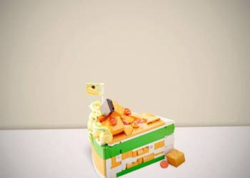 Nowy Zestaw Klocków Ciasto Pomarańczowy Tort 292 Elementów w Pudełku