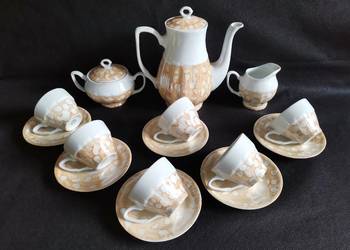 Stary, nieużywany serwis kawowy porcelana Bogucice design PRL