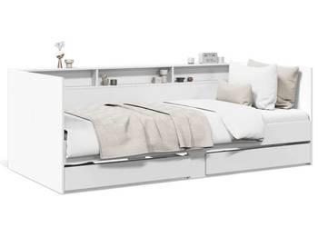 Łóżko dzienne z szufladami, bez materaca, białe, 90x200 cm（SKU:3280846）