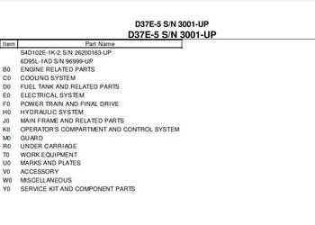 Komatsu D37E-5 katalog części zamiennych PL