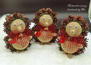 Jeż z szyszek jeżyk prezent dekoracja jesień wiosna